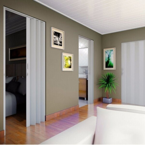 Porta Sanfonada Pvc Polifort 210cmx90cm Cinza Jhwt