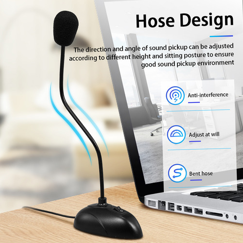 Micrófono Capacitivo Con Cable De Escritorio De 3.5 Mm Para