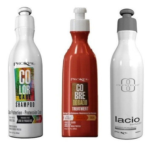 Pack Shampoo, Tratamiento Cobre Dorado Y Lacio Prokpil
