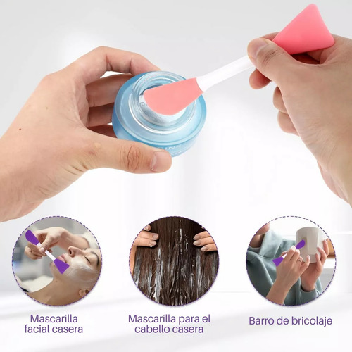 10 Brochas De Silicona Aplicar Mascarillas Skin Care Crema