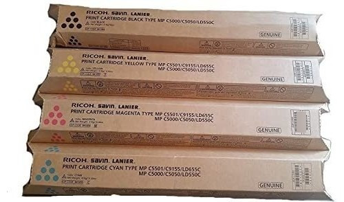 Genuina Ld550c Ricoh Mp C5000 C5050 Toner Bundle Set Bcym