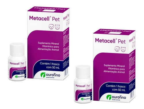 2 Metacell Pet Suplemvitamínico Ourofino 50ml Envio Imediato