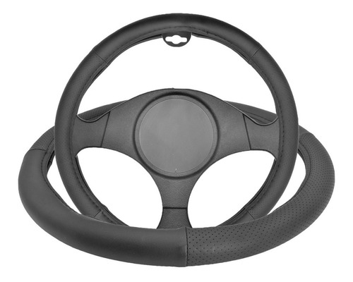 Funda De Piel Cubre Volante Automotriz Negro Perforado 38 Cm