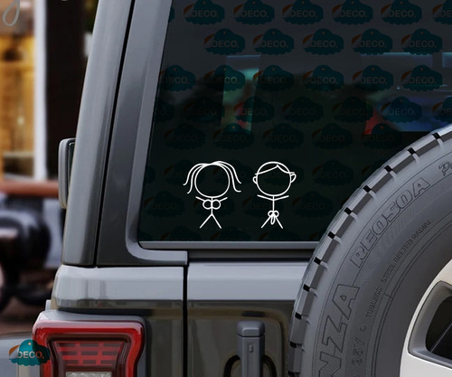 Sticker Para Bodas Coche De Boda Muñecos Luna Delantera