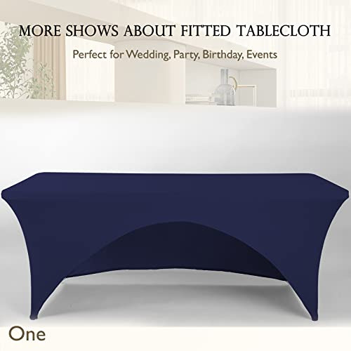 Mantel Elástico Ajustable Azul Marino Para Mesa 1.52m