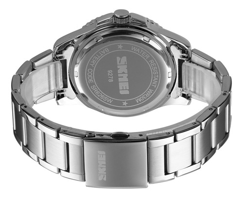 Reloj Skmei 9278 Caja 43mm - Impacto Online Malla Plateado Fondo Bk