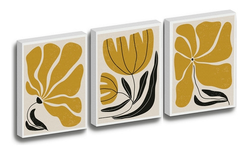 3 Cuadros Lienzo Canvas Arte Matisse Bauhaus Flor Sala 80120