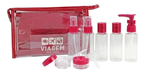 Imagem 3 de 7 de Kit De Frascos P/ Viagem De 10 Peças Vinho Potes Cosméticos