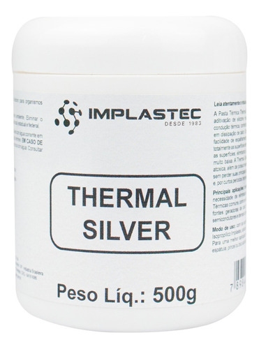 Pasta Térmica C/prata Thermal Silver Implastec Pote 500g