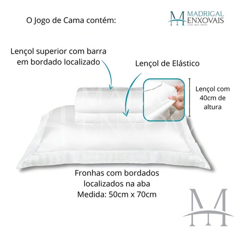Jogo Cama Queen 300 Fios By The Bed The East 04 Peças Branco Desenho Do Tecido Liso