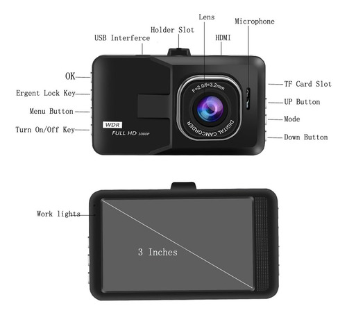 Mini Coche Dvr 1080p 170° Visión Nocturna