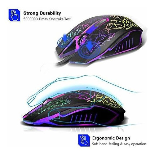 Mouse Para Juegos Bengoo Con Cable, Mouse Optico Para Comput