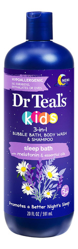 Dr Teal`s Kids - Baño De Burbujas 3 En 1, Gel Corporal Y C.