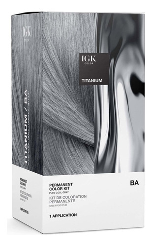 Igk Kit De Color Permanente Titanium - Pure Cool Gray Ba | F