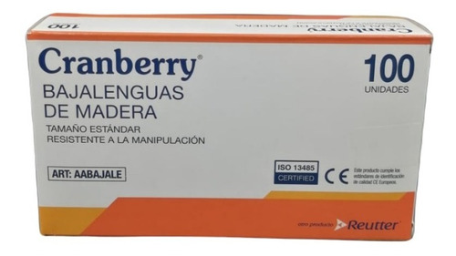Baja Lenguas Madera Cranberry 100 Unidades No Estéril  