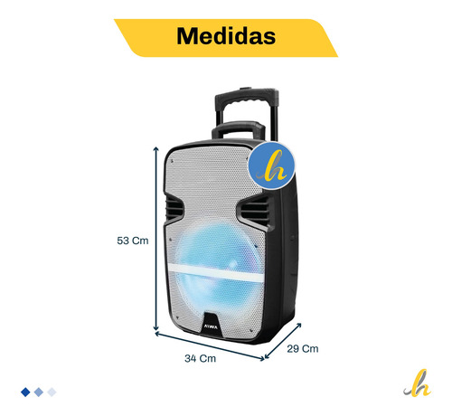 Imagen 4 de 10 de Parlante Aiwa Aw-p1200d-sa Portátil Bluetooth 12 Pulgadas Lh
