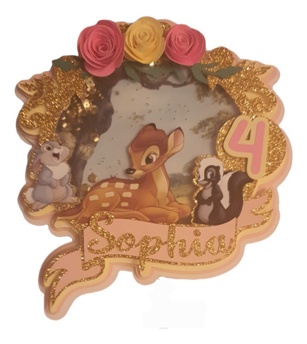 Cake Topper Shaker De Bambi Para Pastel