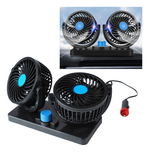 Ventilador Doble Auto Coche Portátil Potente 2 Velocidade12v