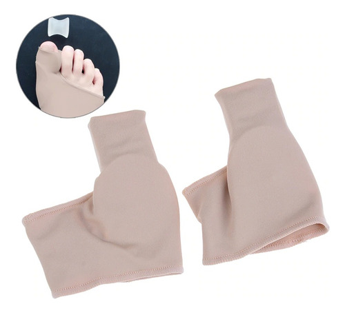 Meia Separador Dedo Silicona Con Protector De Juanete 1 Par Beige S