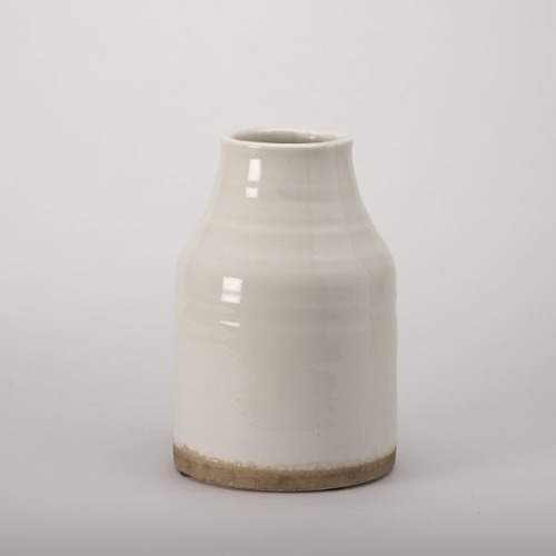 Maceta Blanca De Ceramica Ch - Blanco Liso