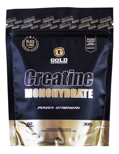 Suplemento en polvo Gold Nutrition  Black 100% Creatina monohidrato en sachet de 300g