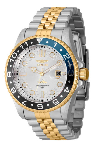 Reloj Análogo Invicta 40009 Pro Diver Acero Plateado Oro