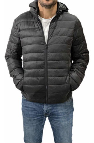 Campera Hombre Inflada Liviana C/capucha Desmont. Importada