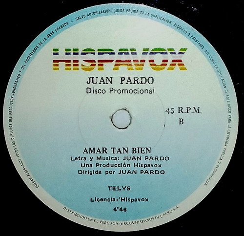 Single 45 Juan Pardo- Por Que Me Habras Besado Amar Tan Bien