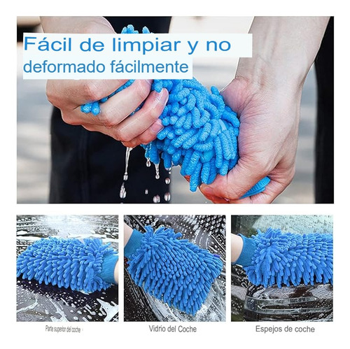 Guante Microfibra Profesional Premium Lavado Auto Anti Rayas Color Azul claro