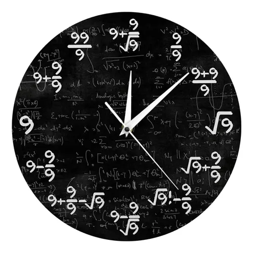 Math Clock Reloj De Pared De 12 Con Ecuaciones Matem ticas Meses