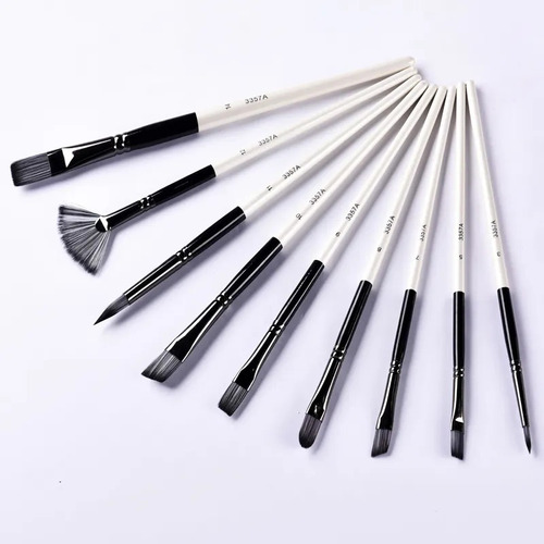 Uffiziarts Set De 9 Pinceles Taklon Para Dibujo Hb-3357
