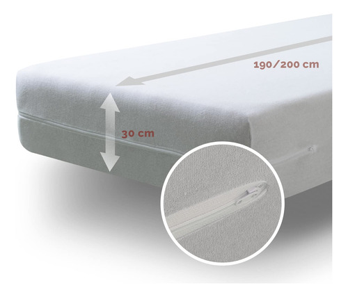 Cuna Funda De Colchón Elástica Con Cremallera Blanco