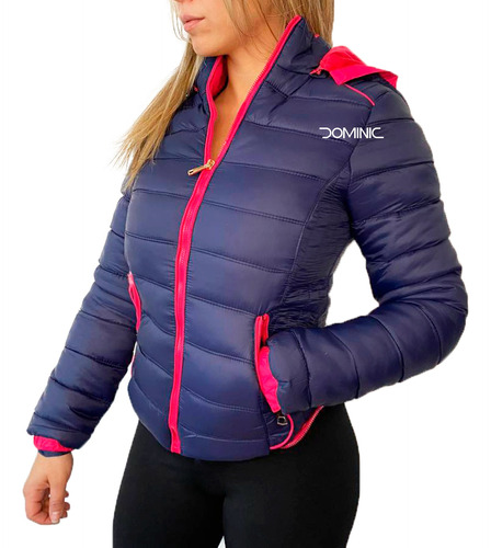 Campera Inflada Térmica Mujer Medio Cierre Capucha Abriga Yd