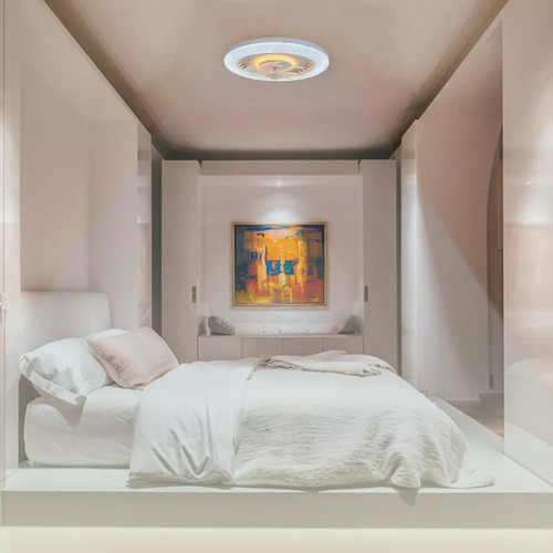Ventilador Techo Control Remoto 6 Vel Tonos De Luz Elegante Cantidad De Aspas 7 Estructura Blanco Aspas Transparente Diámetro 50 Cm Frecuencia 60hz Material De Las Aspas Plástico