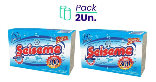 Jabón Blanco En Pan Para Lavar Ropa Seiseme 300g Pack X2u