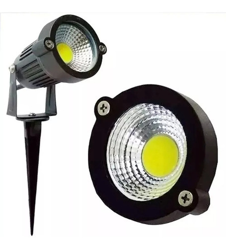 Espeto Luminária Para Jardim Cob Led. 5w Verde  007 Cor da carcaça Preto 110V/220V