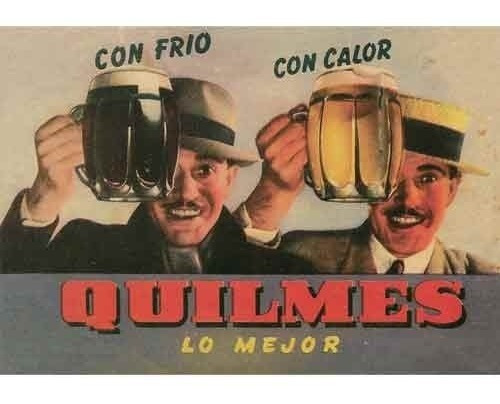 Carteles Antiguos Chapa Grues 20x30cm Cerveza Quilmes Dr-121