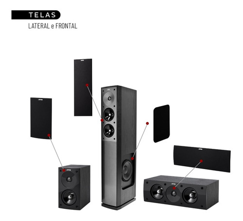 Caixa Home Theater Jamo S 606 Hcs 3 Black Ash Cinema Em Casa Cor Preto