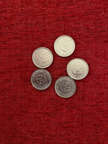 Lote 5 Monedas De 50 Centavos ( 1953-1955)