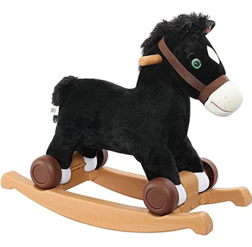 Rockin 'rider Cocoa 2-en-1 Pony Plush Ride-on, Negro