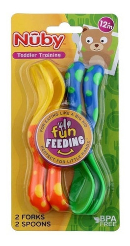 Imagen 1 de 2 de Cubierto Y Cucharilla Para Bebe, Marca Nuby