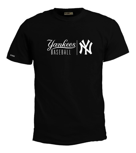 Imagen 1 de 1 de Camiseta Yankees Letras Baseball Horizontal Logo Eco