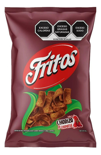 Sabritas Fritos Chorizo Y Chipotle 12 Piezas De 38 Gr C/u