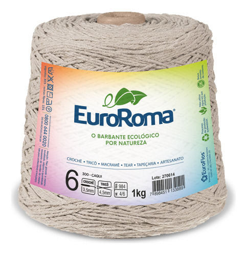 Barbante Euroroma Numero 6 1 Kilo Cor 300 - Caqui