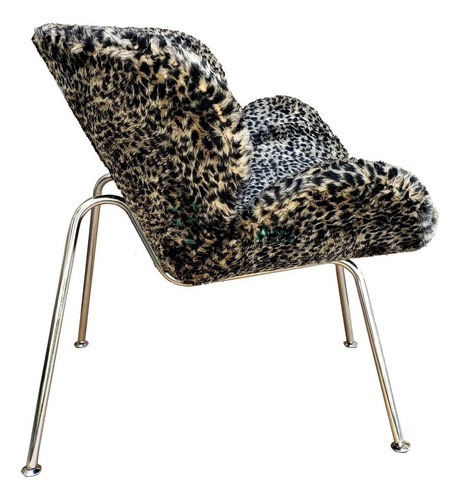 Sillon Paulin Tapizado Tela Peluche Animal Print Color Leopardo