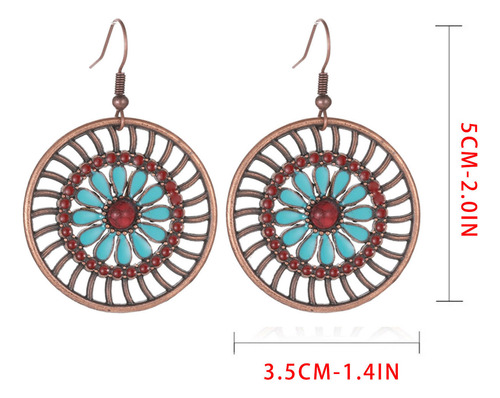 Pendientes Con Forma De Flor Redonda Y Borlas En Forma De Go