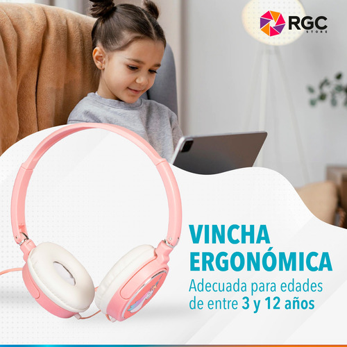 Imagen 5 de 10 de Auriculares Vincha Unicornio Infantiles Para Nenes Y Nenas