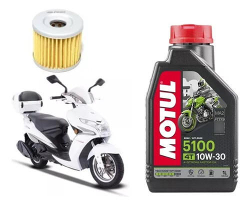 Kit Óleo E Filtro Haojue Vr150 Motul 5100 10w30 Fvc003