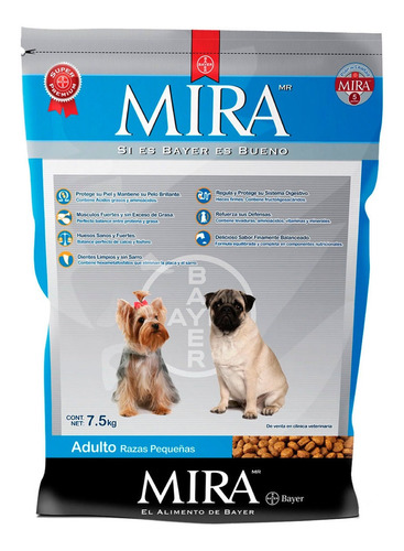 Bayer Mira Alimento Perros Adulto Raza Pequeña 7.5 Kg *