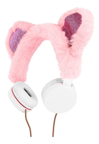 Auriculares Infantiles Peluditos Orejas De Oso Con Cable 